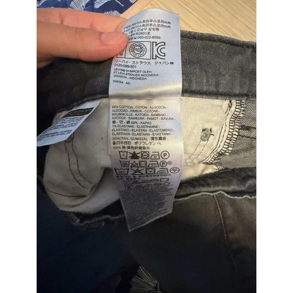 Levi’s 511 Men’s Jeans 36x32 Charcoal Black Slim Fit Stretch Denim